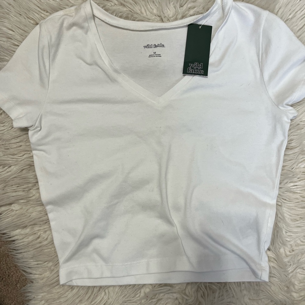 Wild fable white crop top medium